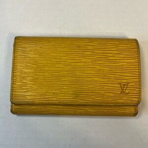 Louis Vuitton Epi Tresor Wallet yellow,‎ and purple
